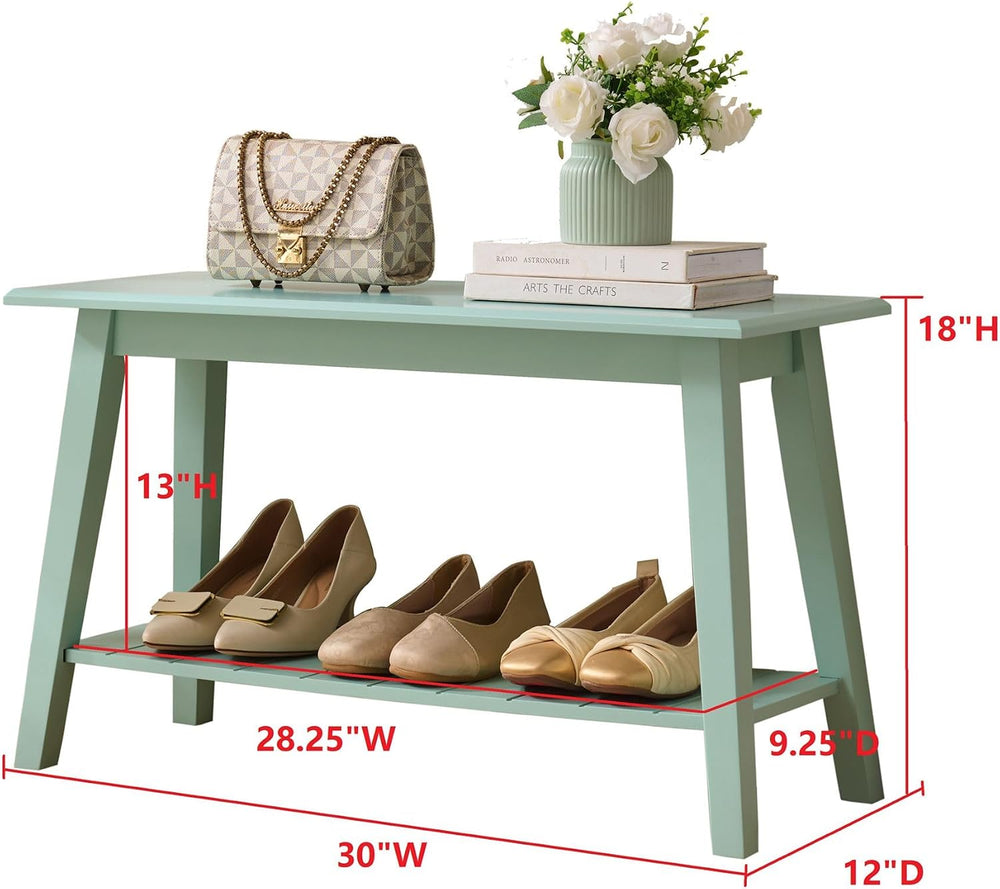 Kings Brand Furniture Delphi Wood Entryway Bench with Storage Shelf – Modern ...
