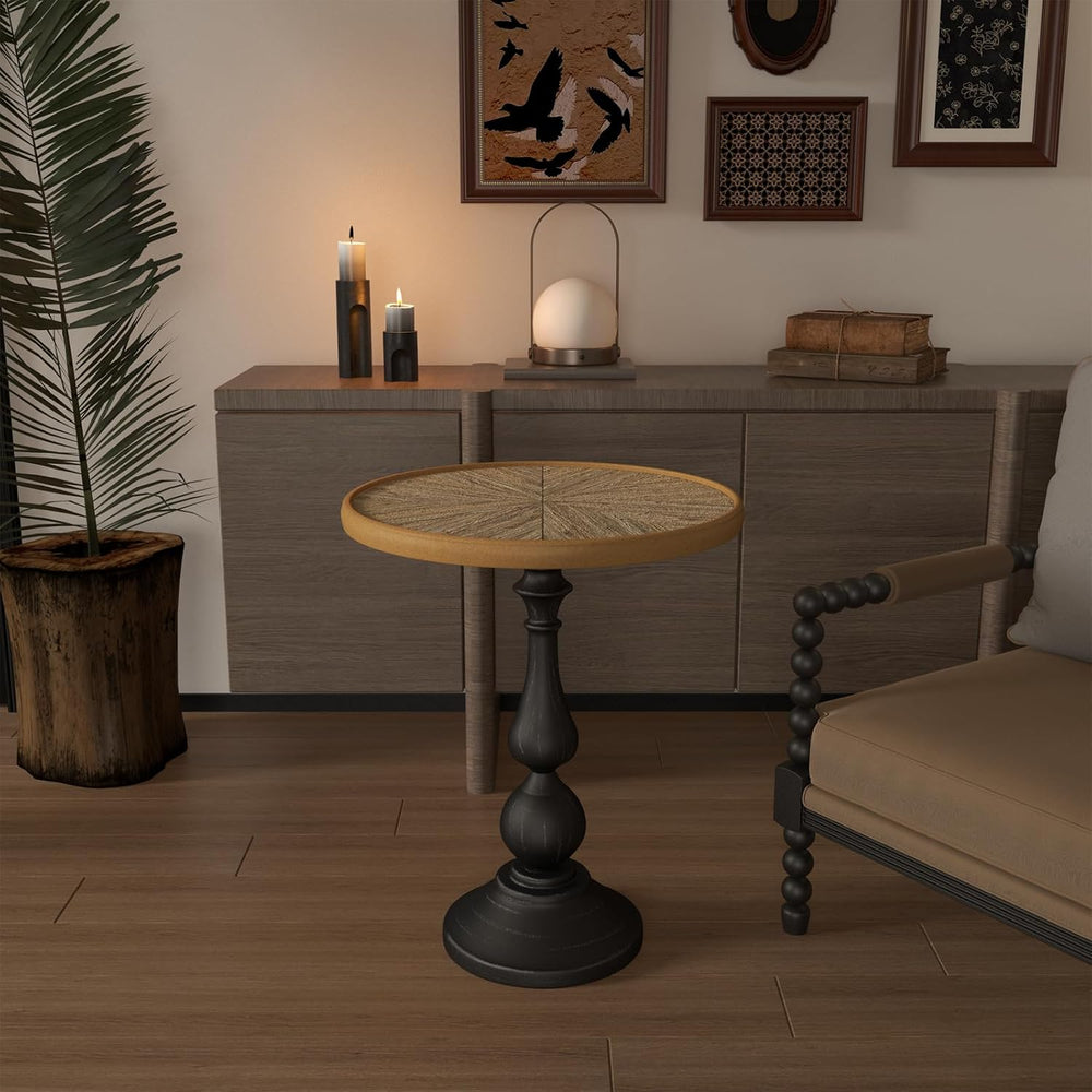 Retro Side Table Round End Table - 20" French Country Wooden Coffee Tabl...