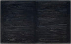 LESI9-SBB-21-9-Piece Dining Room Set Consists of a Modern Table and 8 Blue Linen Fabric Dining Room Chairs with Button Tufted Back - Sand Blasting Black Finish