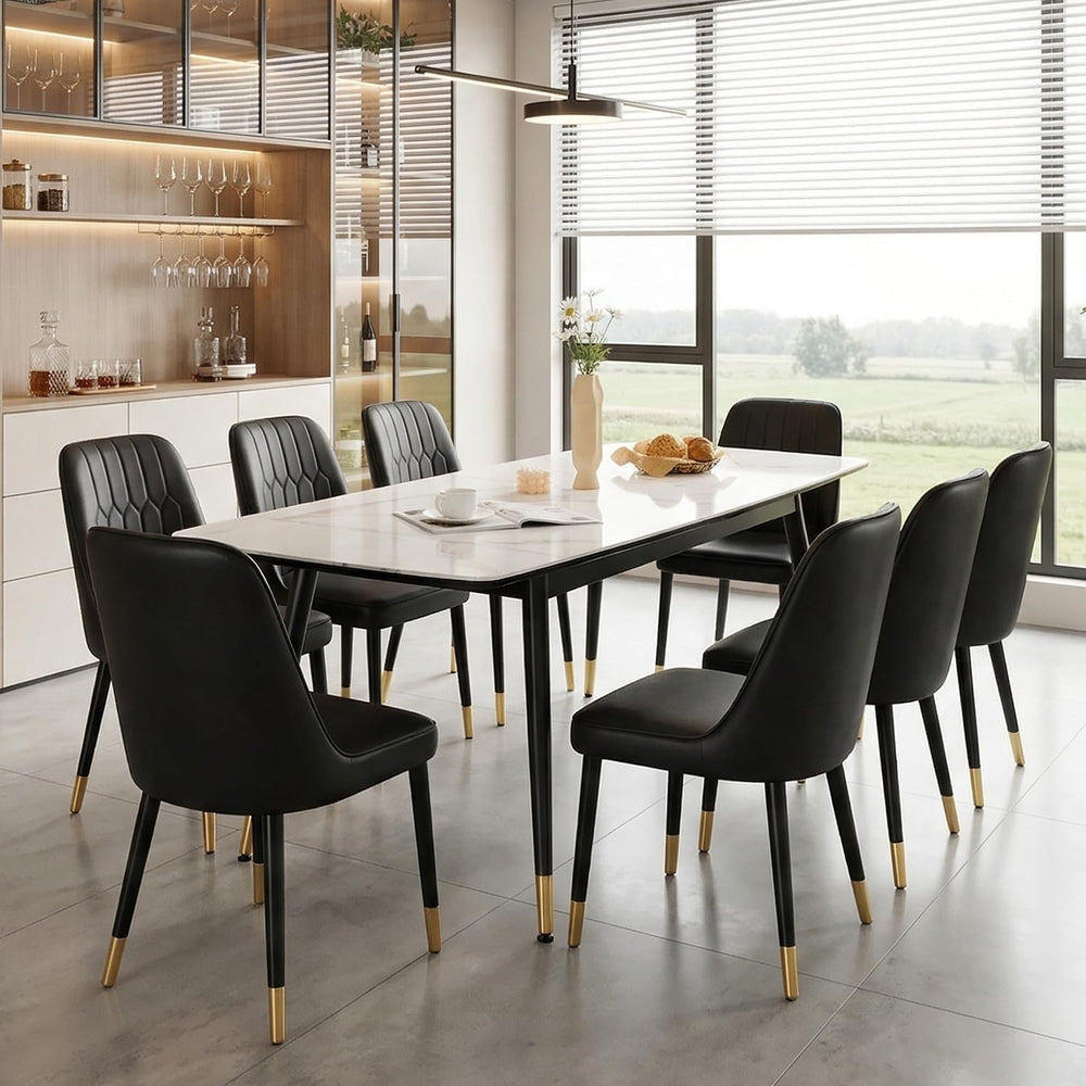 Extendable Dining Table Set for 8, 55"–79" Rectangular Dining Table...