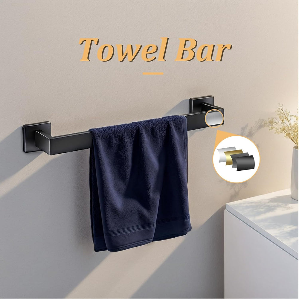 10 Pieces Bathroom Hardware Accessories Set 16 Inch Wall Mounted Towel Bar Se...