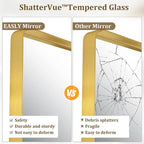 30"x 30" Gold Bathroom Mirror - Aluminum Framed Wall Mirror, Bathroom Wall Mounted Vanity Mirror, Modern Bathroom Mirror, Bedroom, Living Room Wall Mirror, Hang Horizontally or Vertically