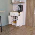 Netal Pantry Cabinet - Extra Kitchen Storage in Ivory and Natural Oak