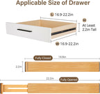 Bamboo Drawer Divider Set of 8, Adjustable Spring-Loaded Drawer Organizer (16.9"-22.2"), 2.3" Height, Suitable for Kitchen, Desk, Bathroom, Clothing, and Miscellaneous Drawer Organization, Natural