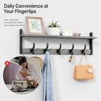 Tatub 29" Rustic Coat Rack Wall Mount with Shelf, Heavy Duty Wall Hooks with Shelf, Entryway Rustic Hat Rack Wall Coat Hangers for Living Room, Hallway, Kitchen