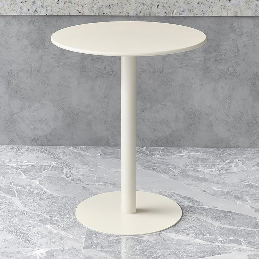 Multifunctional Round Metal End Table, Minimalist Solid Color Large Base Coff...