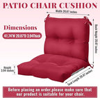 Geetery Outdoor Chair Cushions Set of 4 for Patio Lawn Furniture Wicker Rocking Dining Chairs 42x21x4 Inch High Back Seat Pads Replacement with Ties Weather-Resistant Fade-Resistant Indoor(Dark Red)