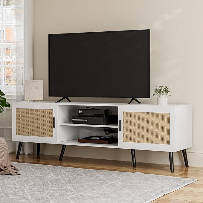 TV Stand for TVs up to 65'', Mid Century Modern Entertainment Center ...