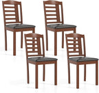 GOFLAME Wooden Dining Chairs Set of 4, Upholstered Kitchen Side Chairs with Faux Leather Padded Seat & Rubber Wood Frame, Mid-Century Dinette Chairs for Dining Room, Restaurant