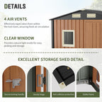 6x4 Ft Outdoor Metal Shed, Storage Garden Shed with Triple Lockable Doors & Vent, Multi-Used Shed for Backyard, Patio, Lawn and Tool & Bicycle Storage