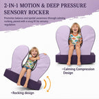 Sensory Chair for Kids, Squeeze & Rock, PU, Emotional Regulation & Focus | Calming Compression Rocker for Autism ADHD, Supportive High-Density Foam, Fit for Reading Corner, Playroom, Therapy Room