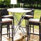 32in Cocktail Table, Plastic Folding Round High Top Indoor Outdoor Use, Foldable Bar Height Table for Parties and Commercial Events (White, 2 Pcs)