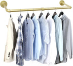 36 inch Gold Industrial Pipe Clothes Rack,Pipe Garment Rack Hanging Rod Bar for Closet Storage,Laundry Room Up to Max Load 135lbs