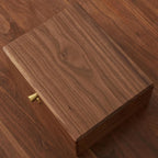Solid Black Walnut Wood Jewelry Box With Velvet Lining,Personalized Ring and Necklace Box for Women and Girls,Brass Lock and Handle (With lock)