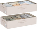 Under Bed Storage Bins Frame Storage Box Oxford Fabric Sturdy Underbed Container Foldable Stackable Large Capacity Clothes Organizer