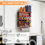Spray Bottle Holder Wall-Mounted, Aerosol Spray Can Holder, Heavy Duty Paint Bottle Organizer with 8 Can Holes 80 LBS, Utility Storage Rack with Paper Towel Holder for Garage, Shop or Tool Trailer