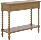 SAFAVIEH Furniture - Athena 2-Drawer Console Table - Desert Brown - Solid Wood - Farmhouse Classic Design - Ideal for Entryway, Living Room, Hallway, 35.5" W x 13" D x 29.5" H (CNS5702F)