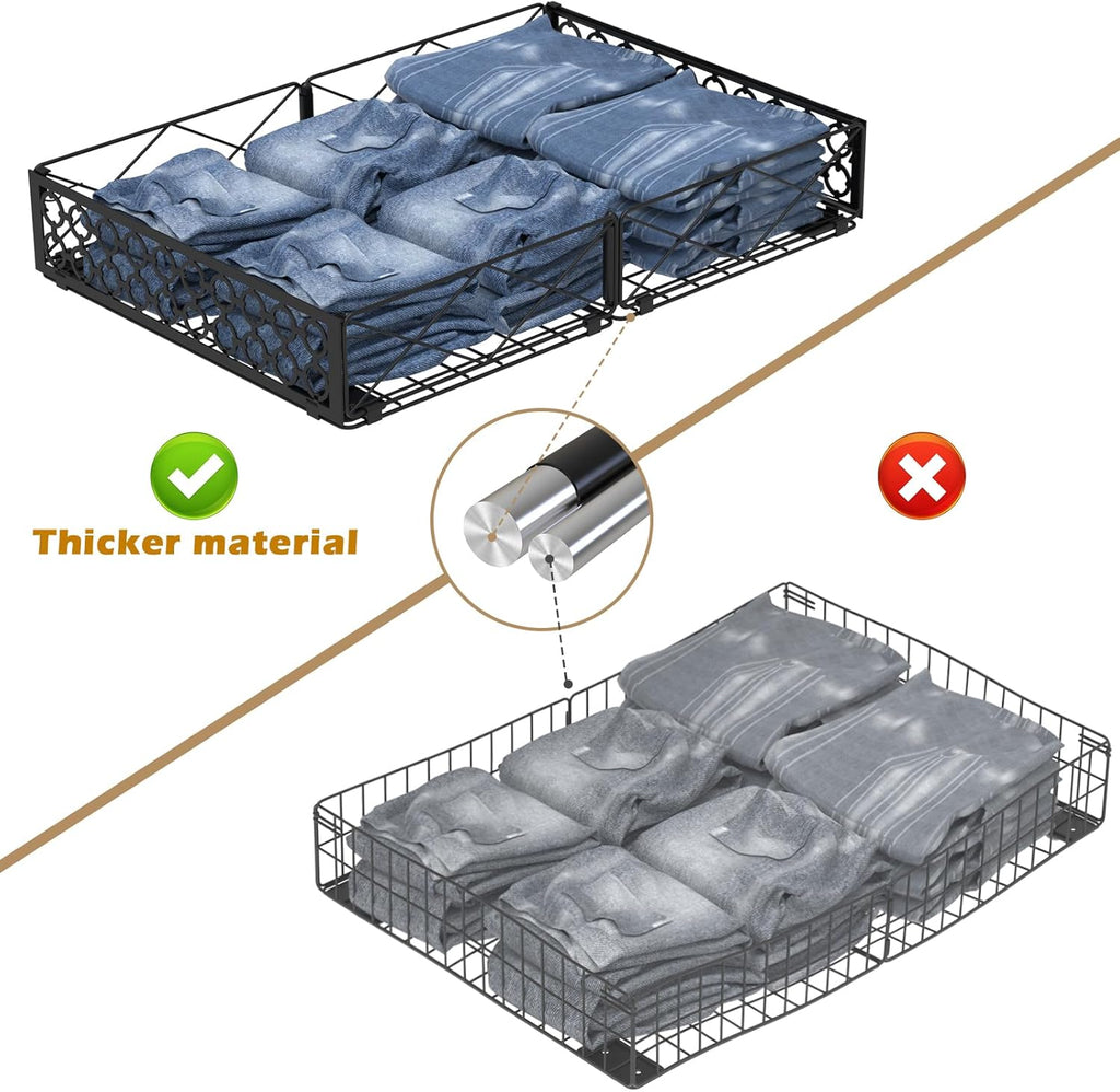 NADAMOO Under Bed Storage with Wheels, 1 Pack Rolling Under Bed Storage Containers, Foldable Metal Under the Bed Organizer Bins for Bedroom Clothes Shoes Blankets