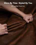 YSAGi Leather Desk Mat, 31.5"x15.8"Real Leather Desk Pad,3mm Thick Desk Blotter with Stiched line,Oil-Wax Feel Mouse pad and Self-Healing Laptop Pad for Home & Office(Classic Dark Brown)