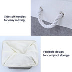 Fabric Storage Bins 12x8x5 inch [6-Pack] with Rope Handles - Decorative Baskets for Organizing
