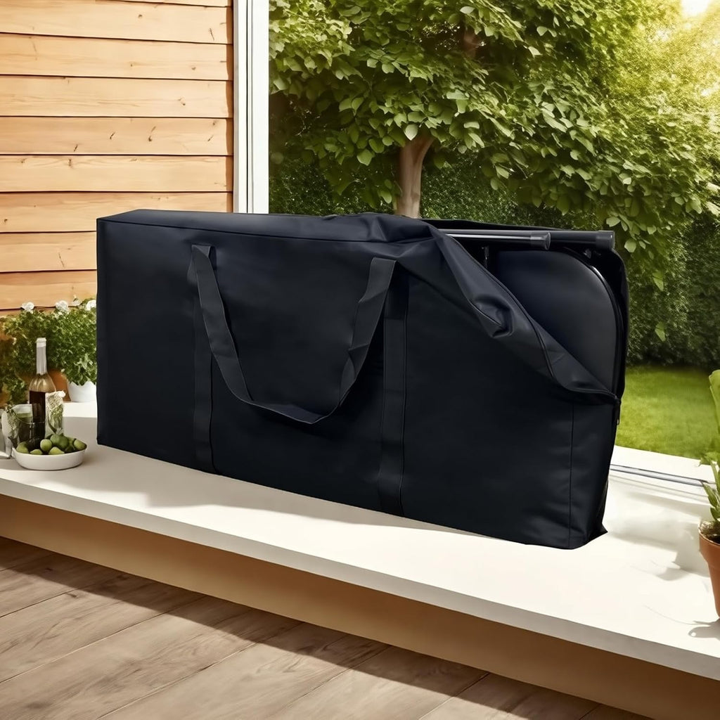 Folding Chair Storage Bag Heavy Duty Large 40.5" L x 12.5" W x 20" H Plastic Foldable Chair Carry Bag with Sturdy Zipper & Handle Waterproof Fold Up Chair Cover for Indoor Outdoor
