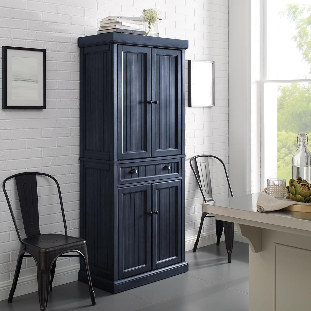 Maykoosh Kitchen Pantry Cabinet - 30" Wide Storage - Distressed Navy - 2...