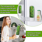 Cilantro Container for Fridge, Herb Saver for Refrigerator - Fresh Herb Keeper for Cilantro, Basil, Asparagus, Parsley, Keeps Greens Vegetables for 2-3 Weeks