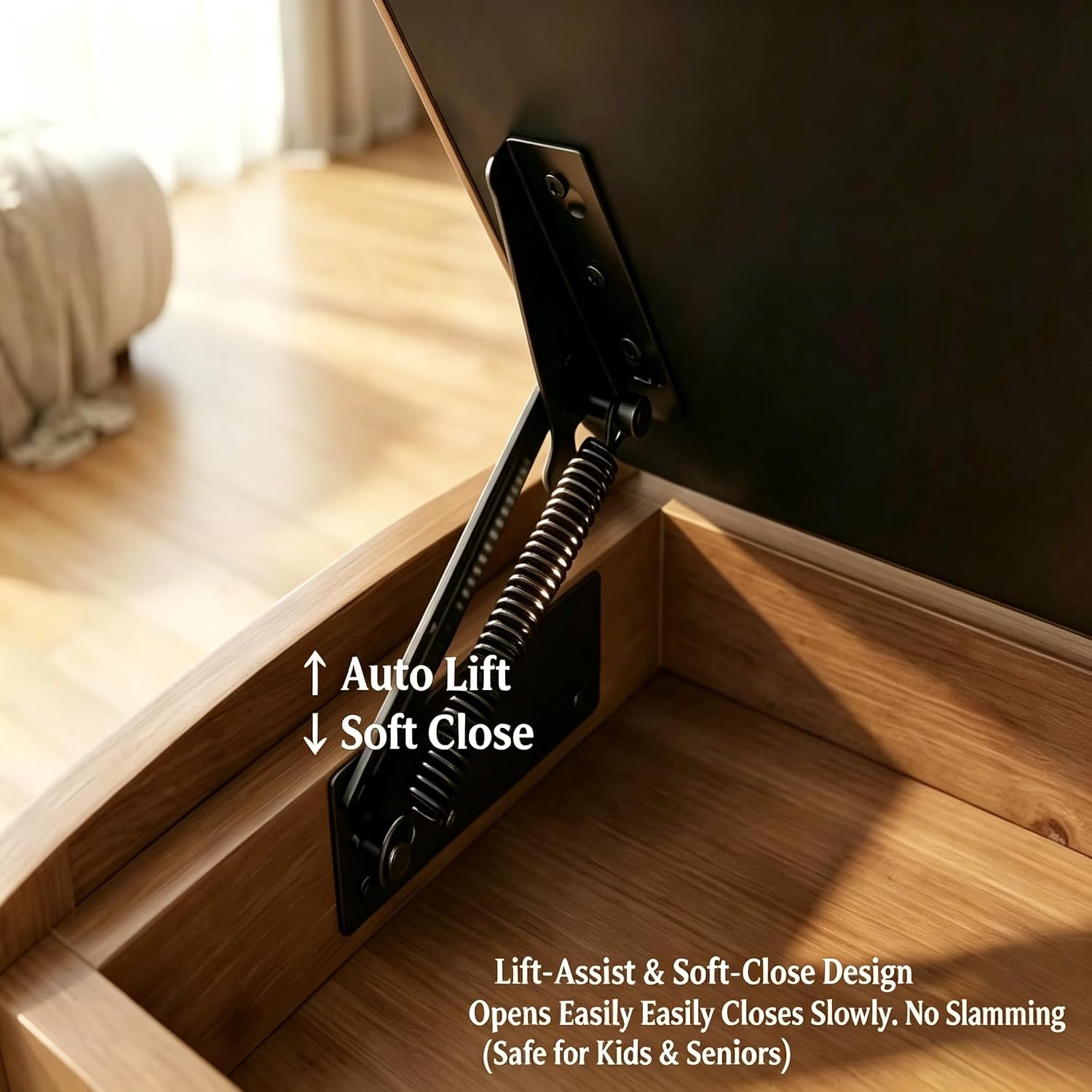 Shoe Storage Bench Shoe Rack Bench with Storage 2 Tier Wooden Shoe Rack | Solid wood shoe bench flip-top storage cushioned seat weight capacity of 550 lb side hooks walnut finish 39.4" W