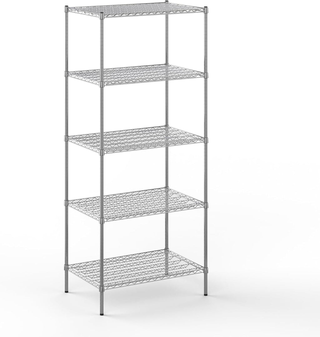 24" Deep x 36" Wide x 86" Height Wire Shelving Kit | 5-Tier | NSF Commercial Storage Rack Unit