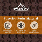 ZYJOYY 90 Gallon Resin Deck Box, Weatherproof Outdoor Storage Box for Patio, Garden, Pool, and Yard, Lockable Waterproof Bin for Tools, Cushions, and Accessories, Brown
