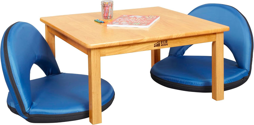 ECR4Kids 30in x 30in Square Hardwood Table with 14in Legs, Kids Furniture, Honey