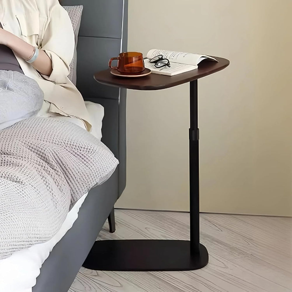 Modern C Shaped Side Table, with Adjustable Height and Swivel Top Sofa Table,...