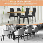 ERGOMASTER Dining Chairs Set of 4 Black PVC Dining Room Modern Soft Leather Padded Living Room Side Chairs with Sturdy Metal Legs & Non-Slip Feet Pads
