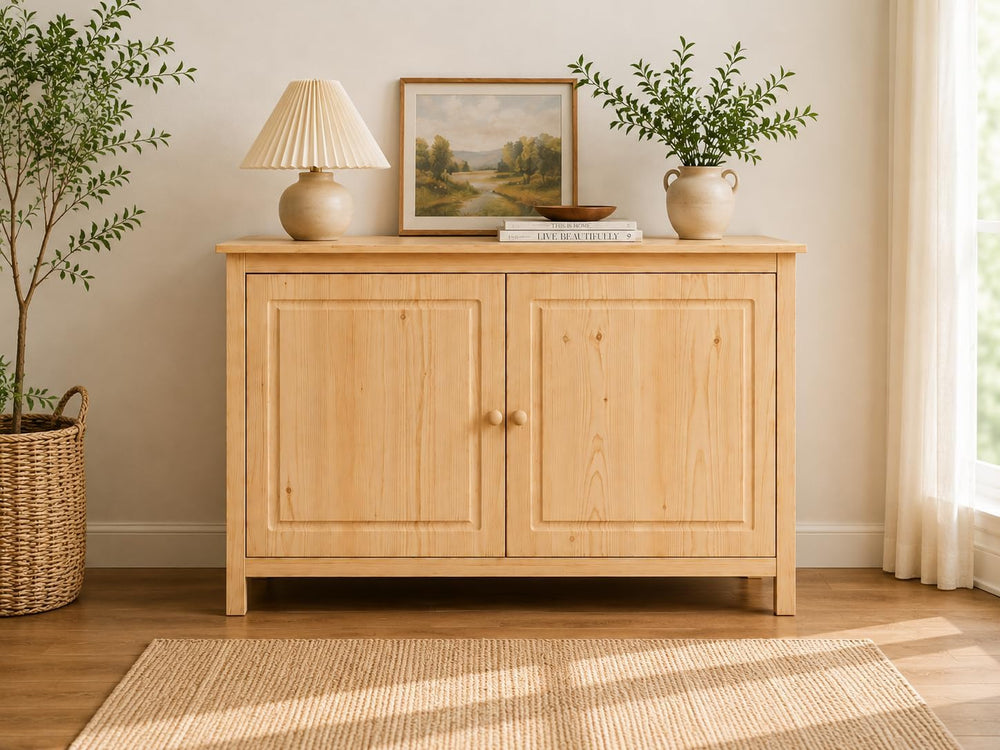 From the Tree Furniture 44" Solid Pine Shaker Sideboard, Unfinished