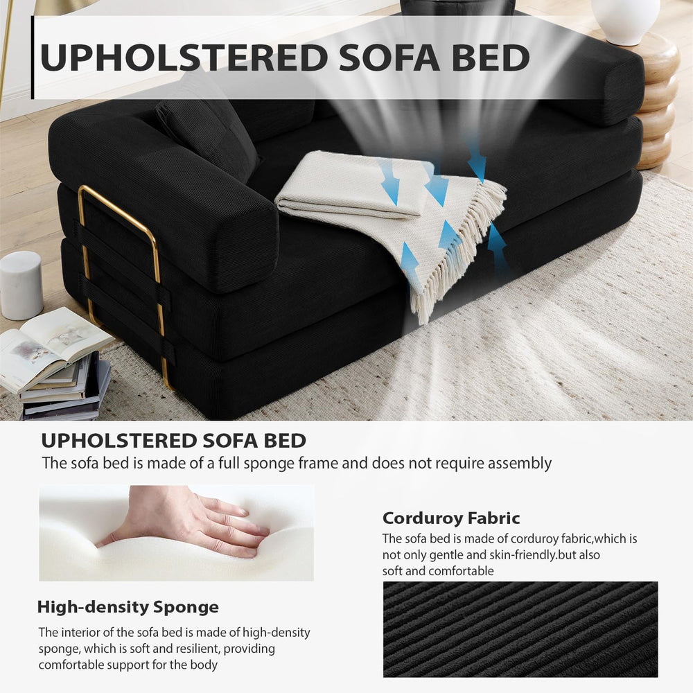 HANXIN 78 Inch Convertible Sleeper Sofa Bed, Folding Floor Mattress Couch wit...