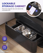 Dystler Fully Assembled Nightstand with Charging Station and LED Lights | 3 Drawers Bedside Table with Galaxy Projector & Hidden Storage, Modern RGB Night Stand Setup Perfect for Bedroom Display