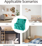 Bedside Caddy Bedside Storage Organizer,Bed Caddy With Thickened Material Suitable for Homes, Dormitories, Hospitals, Cribs, RVs，Great for Magazines,Books,Remote, Phone (Green)