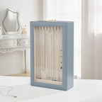 Lolalet Necklace Organizer Box, 2-Layer Jewelry Storage Boxes with Clear Lid for Necklaces, Tangle-Free Necklace Display Case for Women Girls -Dusty Blue