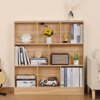 LEYAOYAO 8 Cube Bookshelf with Base,3 Tier Mid-Century Modern Natural Bookcase,Standing Wide Bookshelves Storage Organizer Shelf,Rustic Wood Display Cabinet Book Shelves for Bedroom,Living Room,Office