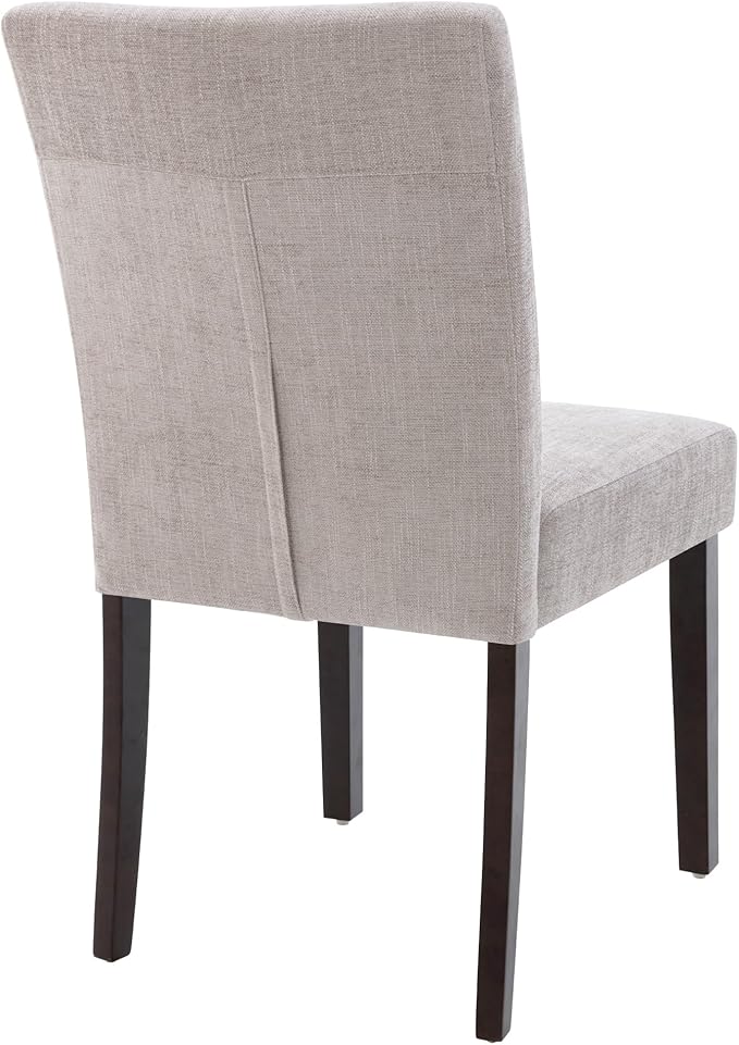 Watson & Whitely Upholstered Kitchen & Dining Room Chairs with Low Back, Performance Fabric Dining Chairs Set of 2, Modern Armless Dining Chairs with Solid Wood Legs, Gray