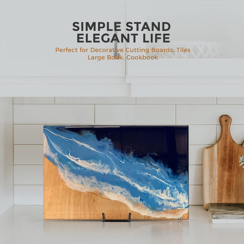 TR-LIFE 4 Pack 8 Inch Large Plate Stands for Display - Holder Stand + Metal Frame for Picture, Book, Decorative Platter, Photo Easel