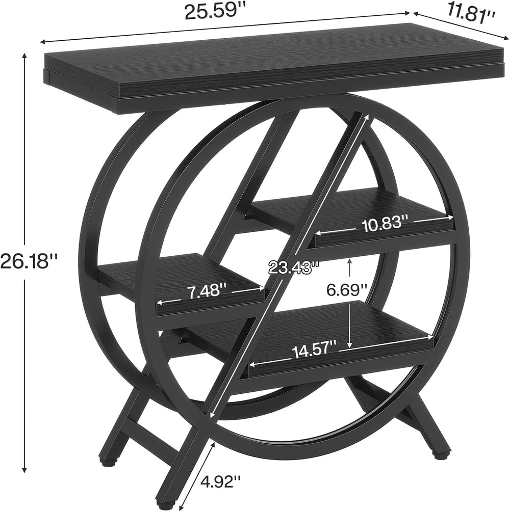 Tribesigns End Table for Living Room, 3-Tier Narrow Side Table with Storage, ...