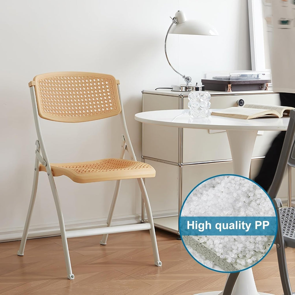 Plastic Folding Chair - 4 Pack 440LB Weight Capacity Comfortable Event Chair-Lightweight Folding(White)