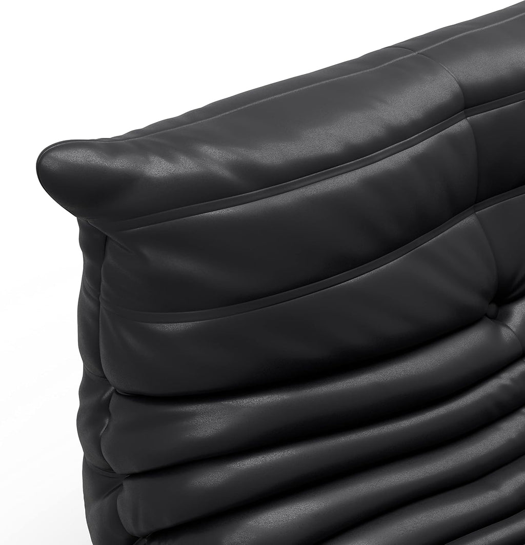 Fireside Chair, Oversized Armless Chair, Soft Microfiber Leather Floor Lounge Chair Lazy Sofa Accent Chair for Living Room Bedroom Salon Office