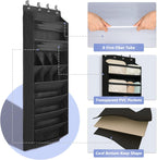 FENTEC 1 Pack 8 Shelves Over The Door Shoe Organizer, 68" Exlarge Deep Pockets Hanging Shoe Organizer, Shoe Rack for Closet, Shoe Holder for Boots,Over Door Organizer in Home, RV, Dorm, Black