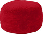 Chill Sack Bean Bag Chair - 5' Giant Memory Foam Lounge Chair with Soft Microfiber Cover – Cozy Furniture for Living Room, Dorm, & Kids' Rooms – Comfortable 5 Ft, Ultrafur Lounge Sofa, Red