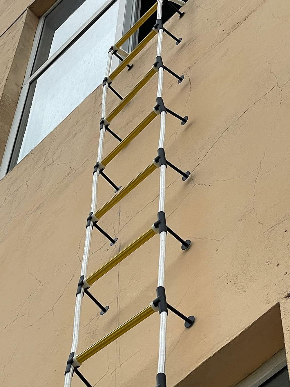 Two Story Fire Escape Ladder 13 ft with Stand-Off Stabilizers