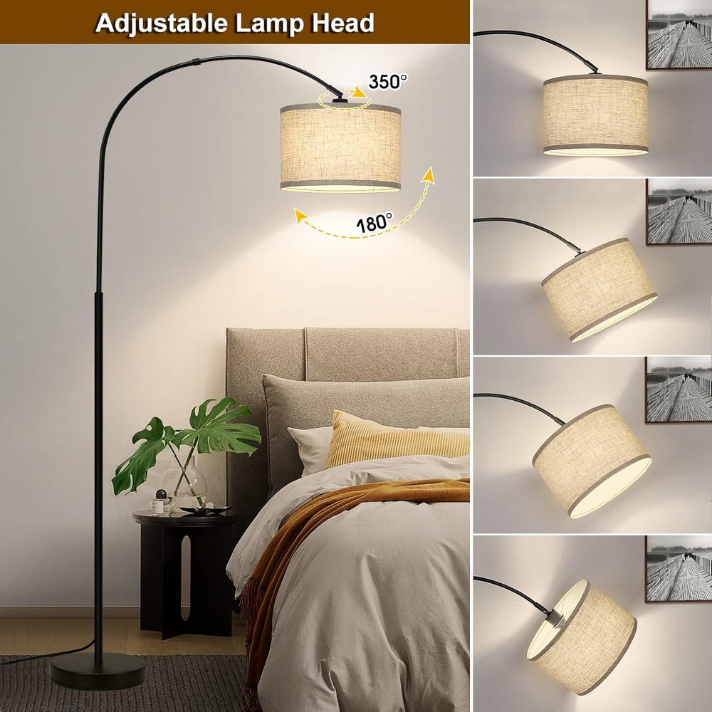 Seaside village Arc Floor Lamps for Living Room, Modern Standing Lamp with Ad...