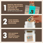 Boveda 58% Two-Way Humidity Control Packs For Storing 1 oz – Size 8 – 10 Pack – Moisture Absorbers for Small Storage Containers – Humidifier Packs – Hydration Packets in Resealable Bag