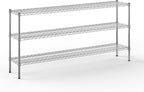 14" Deep x 72" Wide x 34" Height Wire Shelving Kit | 3-Tier | NSF Commercial Storage Rack Unit